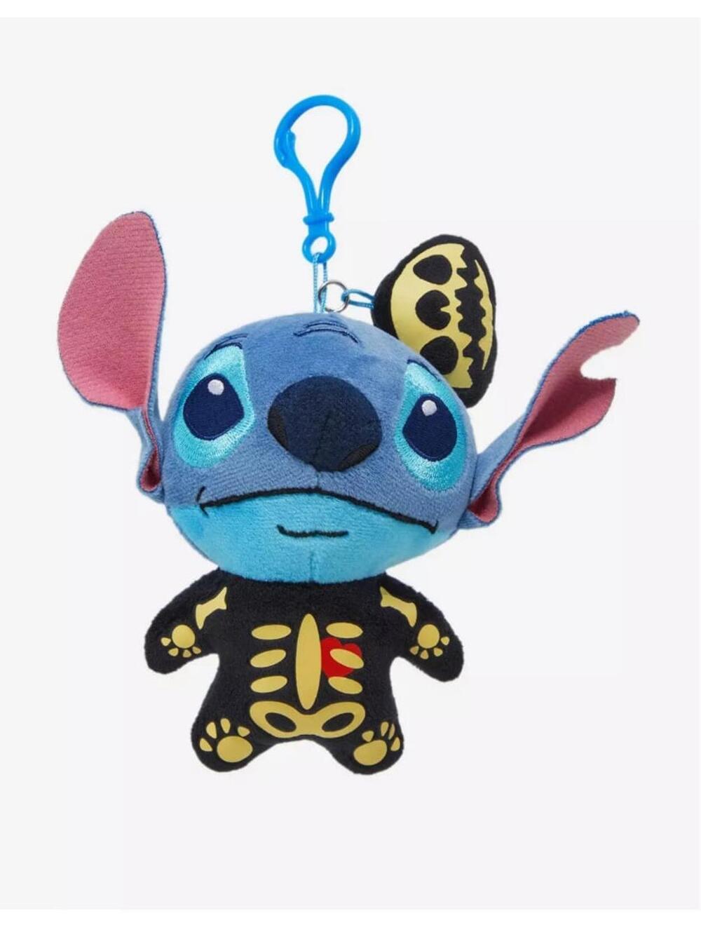 Disney Stitch Skeleton Costume Plush Key Chain NWT